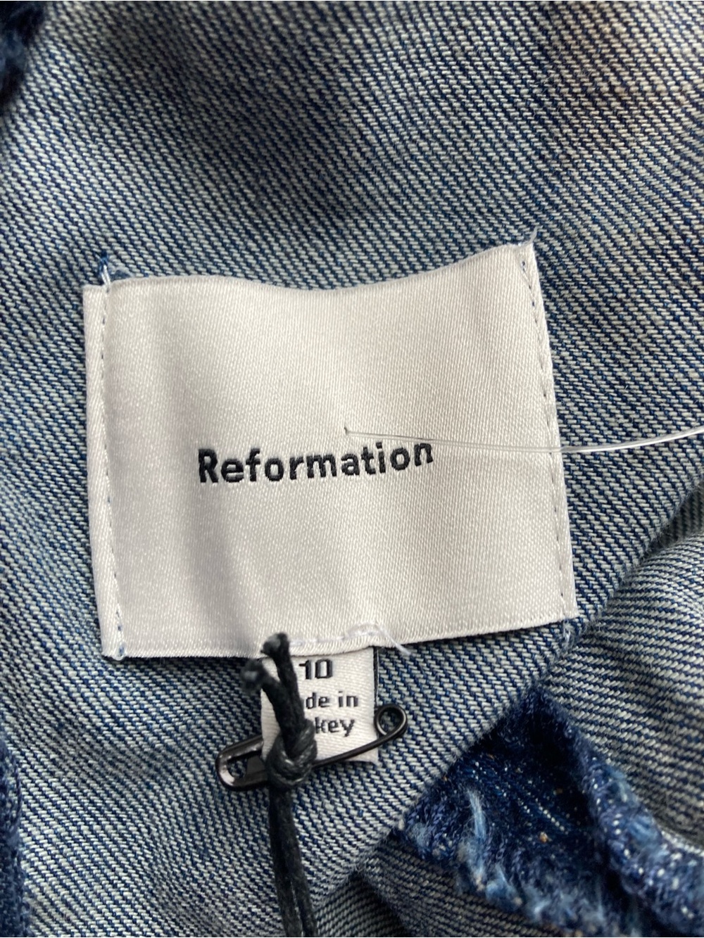 Reformation Serafina Denim Midi Dress Size 10 Dark Wash Mermaid Flare $248 - Picture 9 of 14